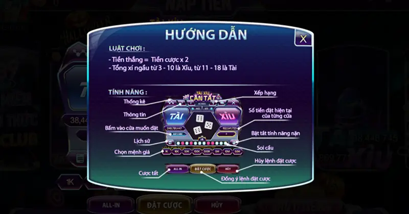 Tài Xỉu 789club – Trải nghiệm lắc xí ngầu đổi thưởng hấp dẫn 5 Hướng dẫn luật chơi game Tài Xỉu tại 789club