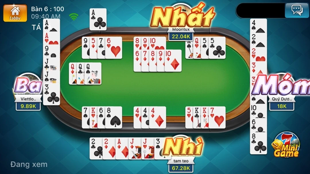 Trải nghiệm chơi trực tuyến game bài phỏm rất thú vị